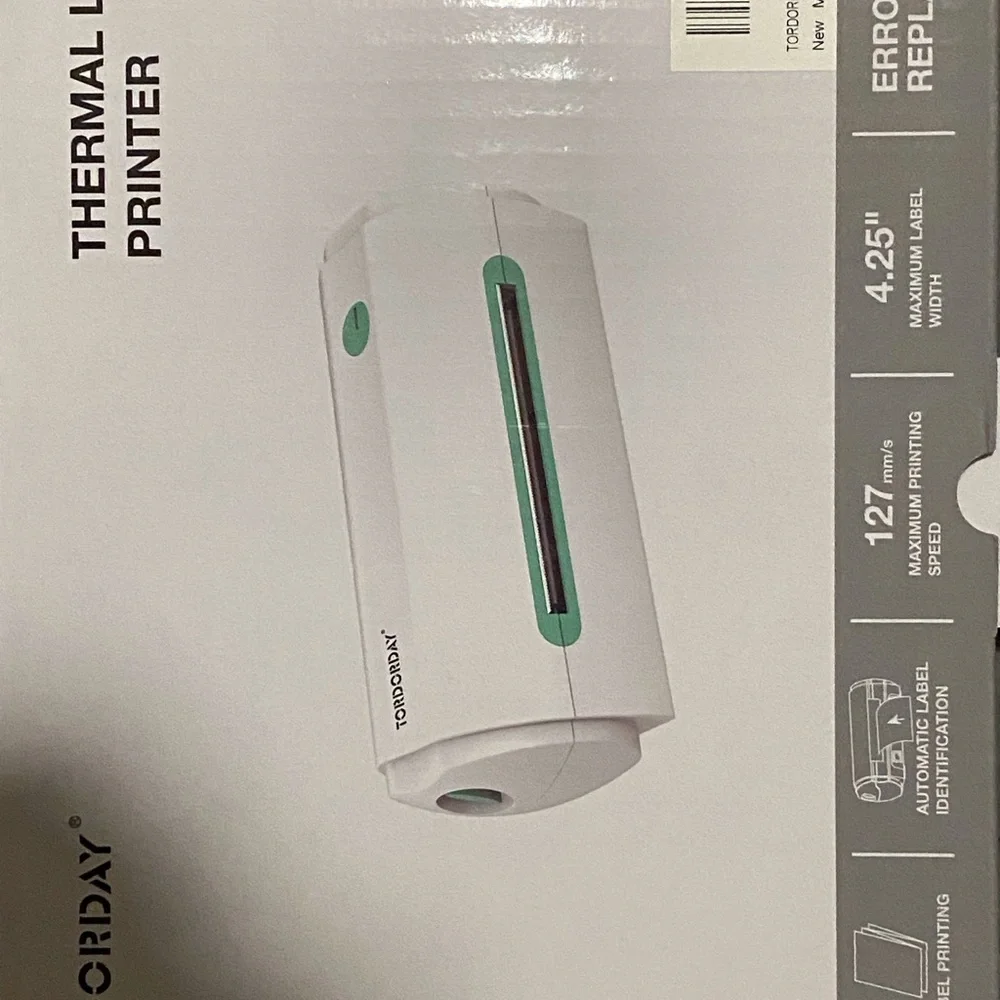 White and Green Label Maker for Office Use